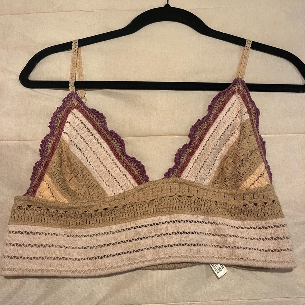Free people crochet knit boho tank